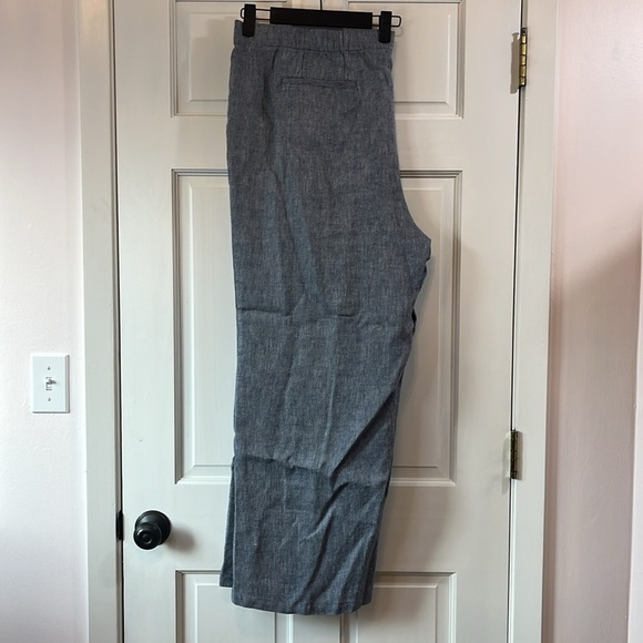Lands' End Linen Blend High Rise Wide Leg Pull On Career Pants - Size 22W - Picture 6 of 11
